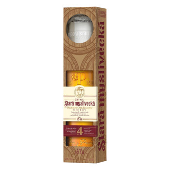 Stará žitná myslivecká RESERVE Bourbon Cask 0,7L 40% +glas - Giftbox - 1