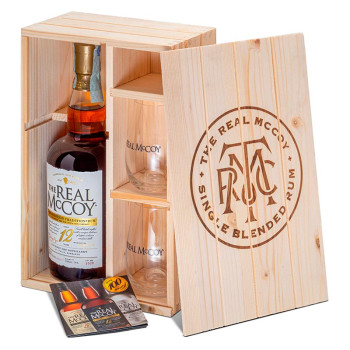 The Real McCoy 12Y 100 Proof Limited Editio 0,7l 50% Wooden box + 2 Glasses - 1